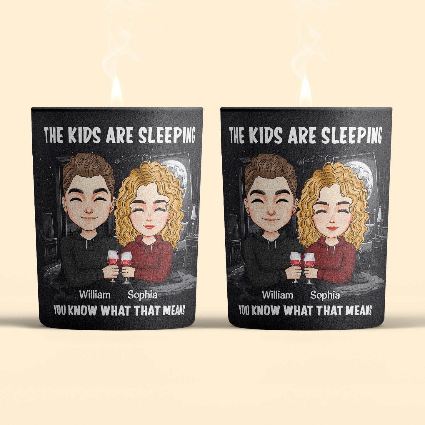 The Kids Are Sleeping, You Know - Personalized Candle