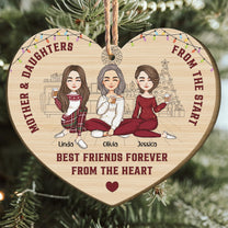 The Love Between A Mother And Daughters Is Forever - Personalized Wooden Ornament