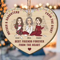 The Love Between A Mother And Daughters Is Forever - Personalized Wooden Ornament