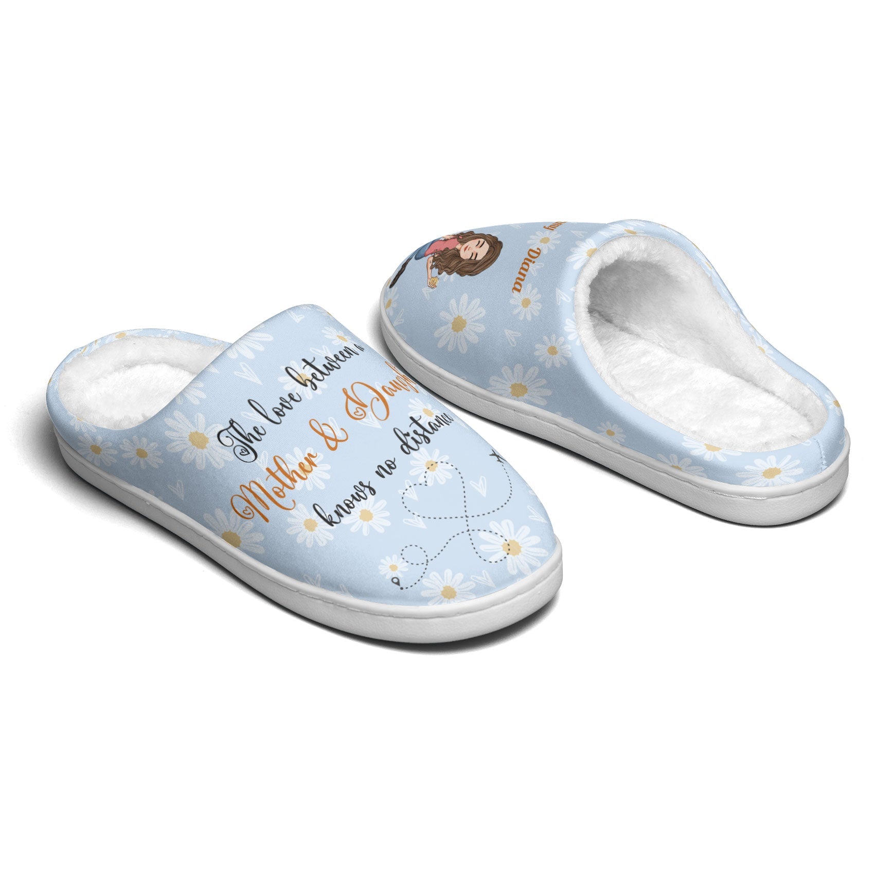 The Love Between A Mother & Children - Personalized Slippers Slippers / for Men / US14(EU48)