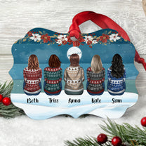 The Love Between Aunt And Niece - Personalized Two-Sided Aluminum Ornament - Christmas Gift For Aunties And Nieces