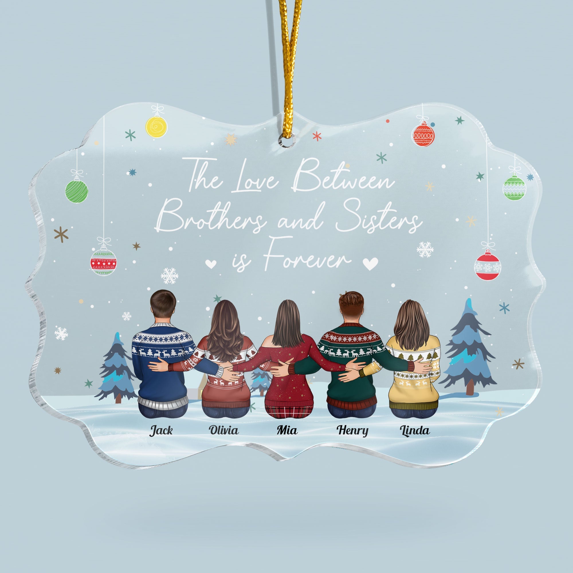 The Love Between Brother And Sister Is Forever - Personalized Acrylic Ornament - Christmas Gift For Sisters, Brothers