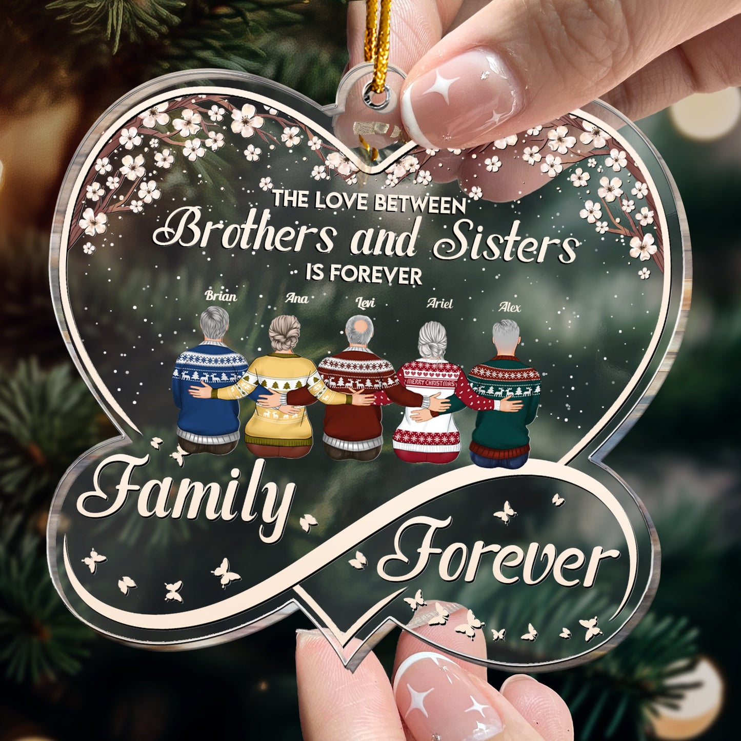 The Love Between Brothers And Sisters Is Forever - Personalized Acrylic Ornament