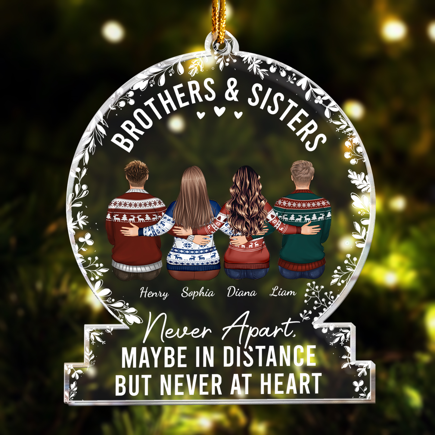 The Love Between Brothers & Sisters Is Forever - Personalized Acrylic Ornament