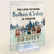 The Love Between Family Is Forever Christmas Eve - Personalized Acrylic Plaque - Christmas Gifts For Family Members, Sisters, Brothers, Mom, Dad