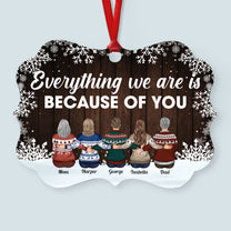 The Love Between Family Is Forever - Personalized Aluminum Ornament - Family Hugging