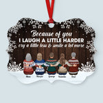 The Love Between Family Is Forever - Personalized Aluminum Ornament - Family Hugging