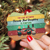 The Love Between Family Is Forever - Personalized Aluminum Ornament - Christmas Gift Parents Ornament For Mom, Dad, Children - Family Hugging