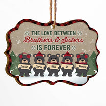 The Love Between Family Is Forever - Personalized Wooden Ornament - Christmas Gift For Family Members  - Bear Family 