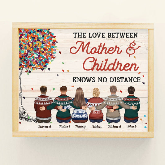 The Love Between Mother & Children Knows No Distance - Personalized Poster - Mother's Day Gift For Mom, Mother - Family Hugging