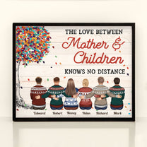 The Love Between Mother & Children Knows No Distance - Personalized Poster - Mother's Day Gift For Mom, Mother - Family Hugging