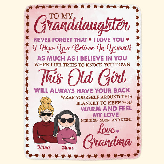 The Love Between Grandma And Granddaughter - Personalized Blanket