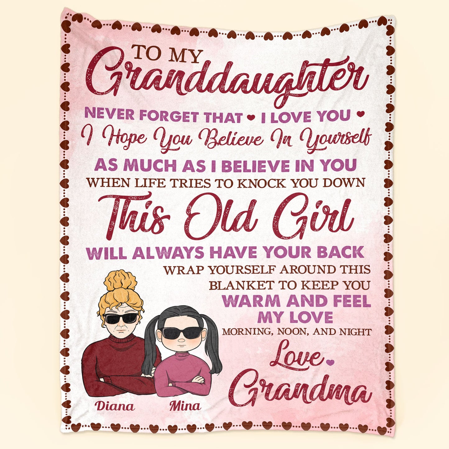 The Love Between Grandma And Granddaughter - Personalized Blanket