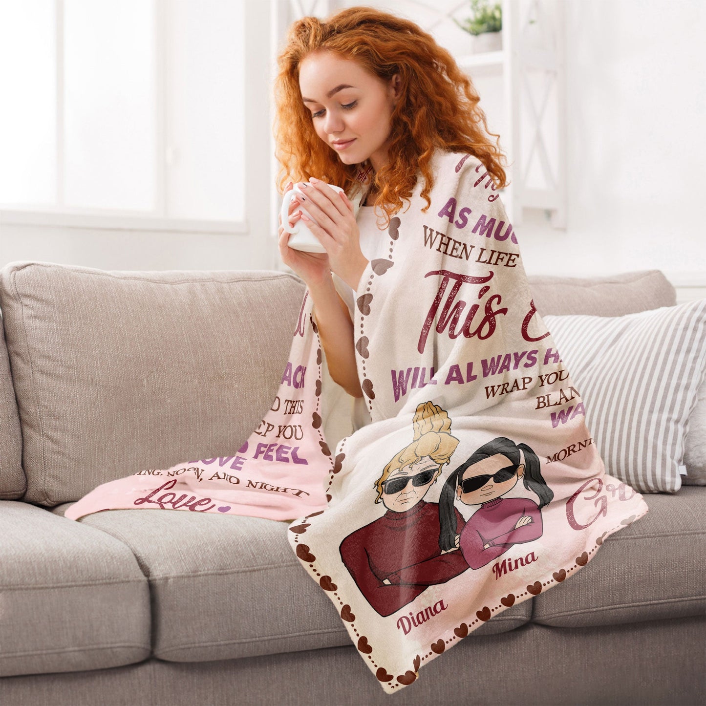 The Love Between Grandma And Granddaughter - Personalized Blanket