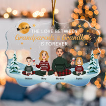 The Love Between Grandparents And Grandkids Ornament - Personalized Acrylic Ornament