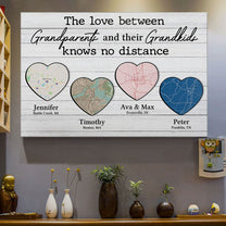 The Love Between Grandparents And Grandkids - Personalized Wrapped Canvas