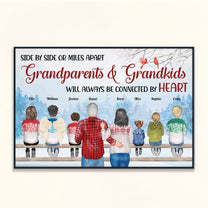 The Love Between Grandparents & Grandkids Knows No Distance - Personalized Poster - Christmas, Loving Gift For Parents, Mom & Dad, Grandparents, Grandkids
