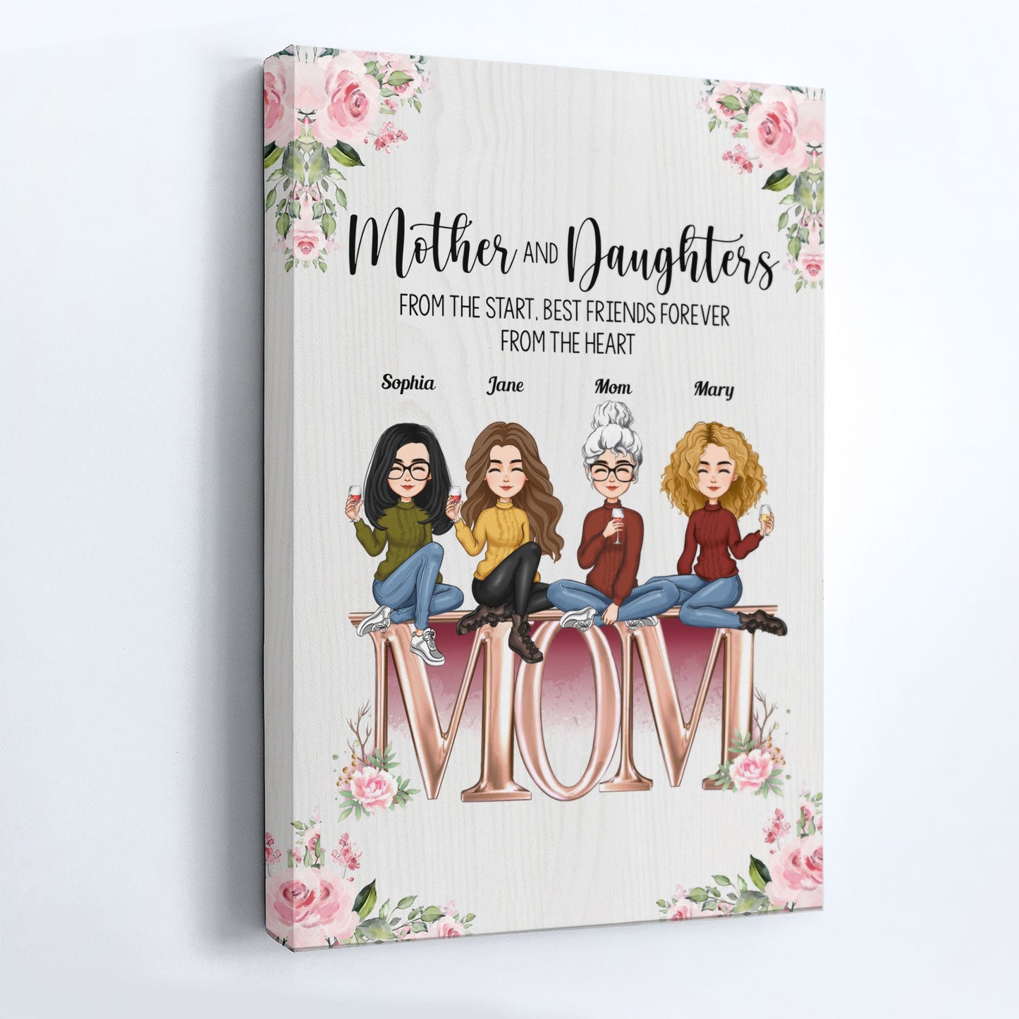 The Love Between Mother And Daughters - Personalized Poster/Wrapped Canvas