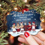 The Love Between A Mother And Daughter Is Forever - Personalized Aluminum Ornament - Christmas Gift For Mom