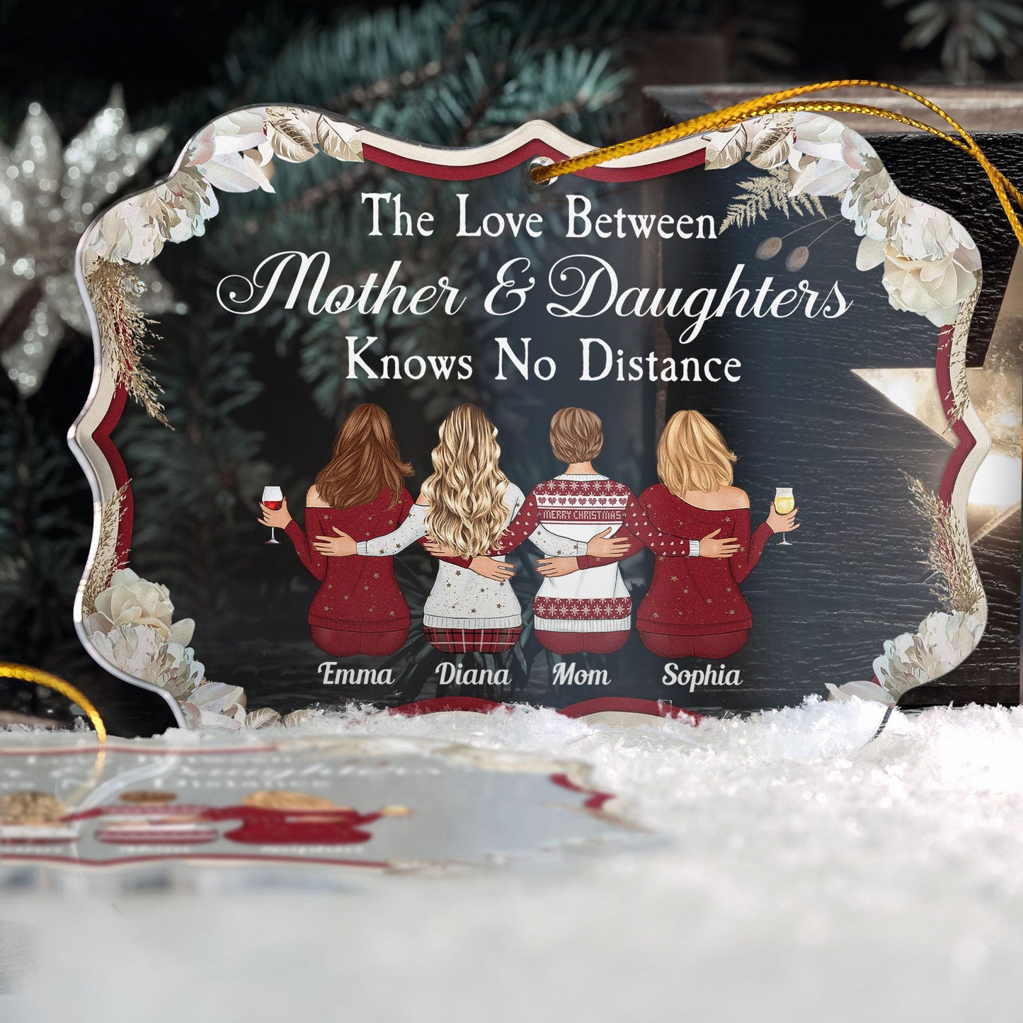 The Love Knows No Distance - Personalized Acrylic Ornament