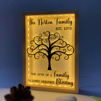 The Love Of A Family Is Life's Greatest Blessing - Personalized Frame Light Box