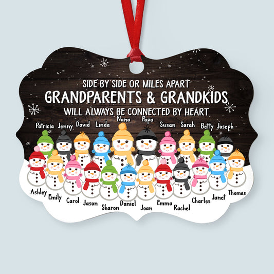 The Love Of Grandparents Is Forever (Up To 20 Kids) - Personalized Ornament - Snowman Family