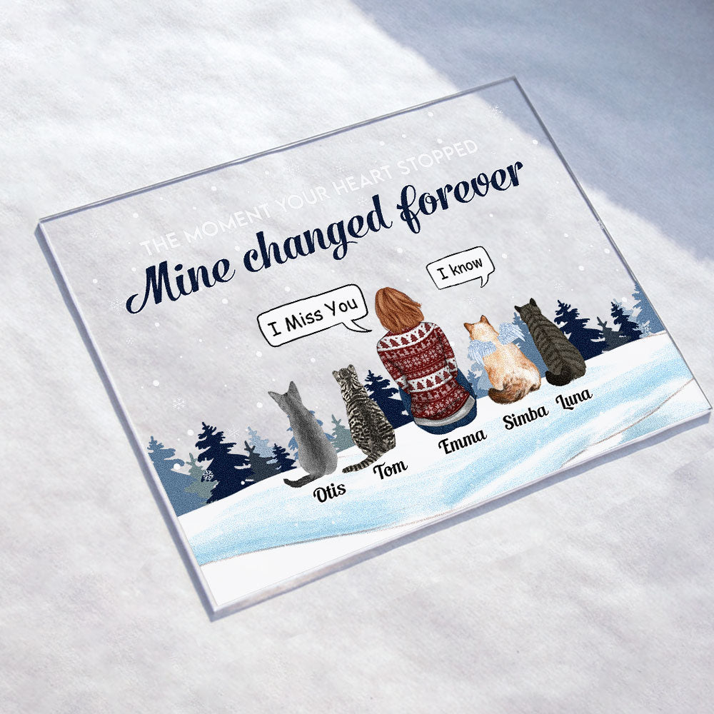 The Moments Your Hearts Stopped - Personalized Acrylic Plaque- Christmas, Memorial, Loving Gift For Pet Loss Owners, Cat Mom, Cat Dad