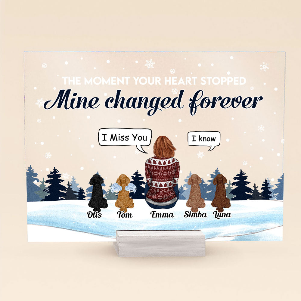 The Moments Your Hearts Stopped - Personalized Acrylic Plaque - Christmas, Memorial, Loving Gift For Pet Loss Owners, Dog Mom, Dog Dad