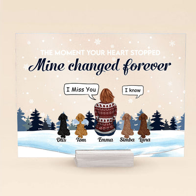 The Moments Your Hearts Stopped - Personalized Acrylic Plaque - Christmas, Memorial, Loving Gift For Pet Loss Owners, Dog Mom, Dog Dad