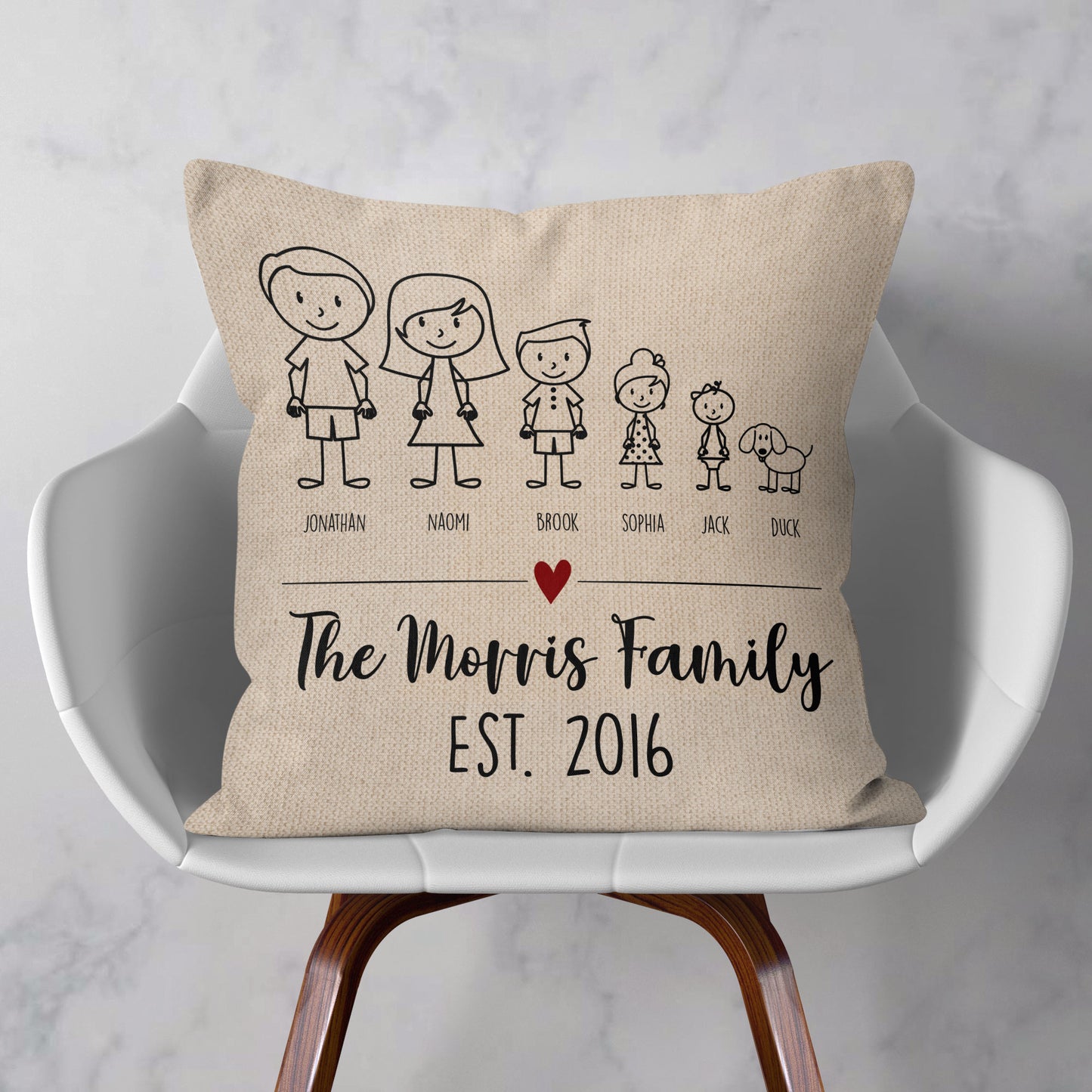 The Morris Family - Personalized Pillow (Insert Included)