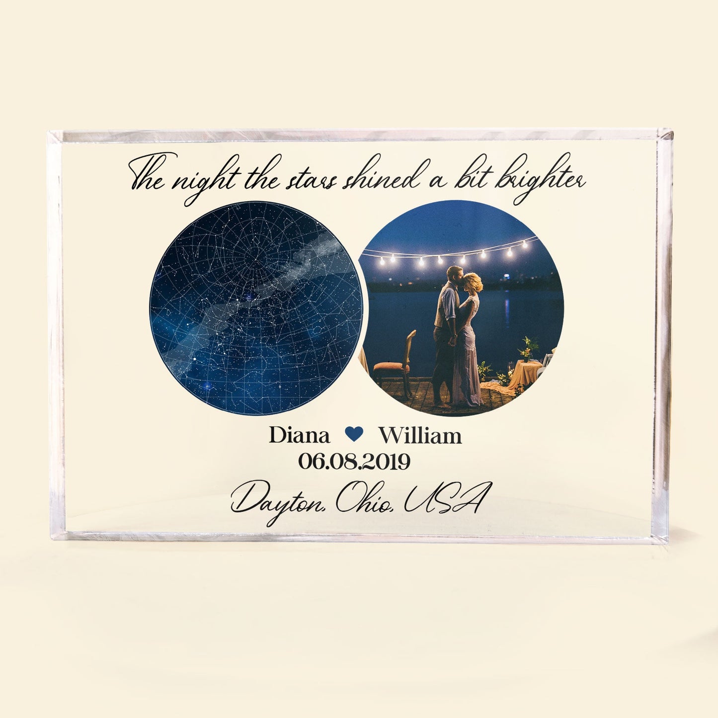 The Night The Stars Shined A Bit Brighter - Personalized Rectangle Acrylic Photo Plaque