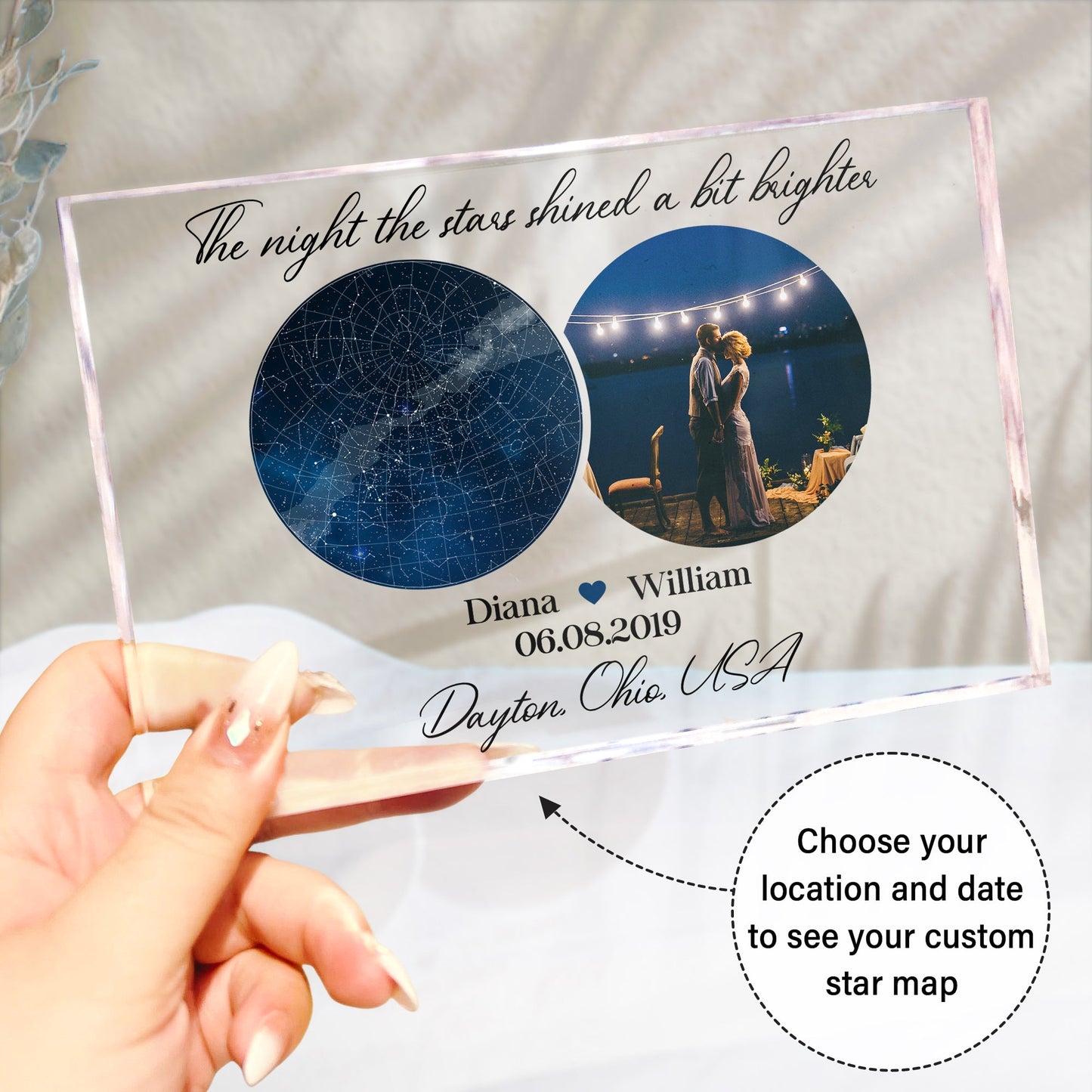 The Night The Stars Shined A Bit Brighter - Personalized Rectangle Acrylic Photo Plaque