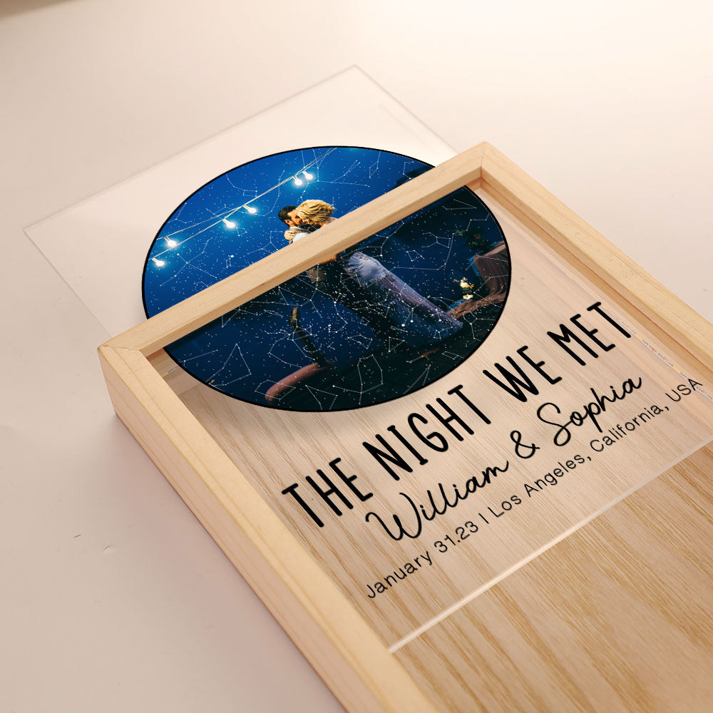 The Night We Met Anniversary Gifts - Personalized Photo Frame Light Box