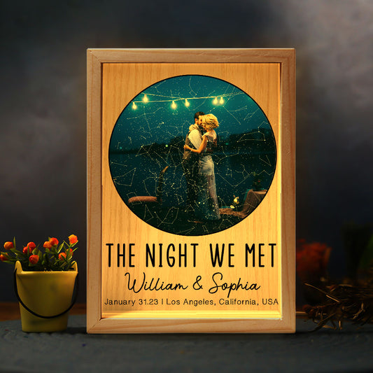 The Night We Met Anniversary Gifts - Personalized Photo Frame Light Box