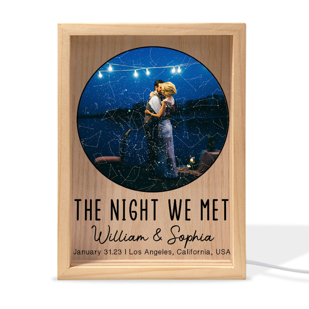 The Night We Met Anniversary Gifts - Personalized Photo Frame Light Box