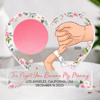 The Night You Became My Mommy 1St Mother's Day - Personalized Acrylic Plaque