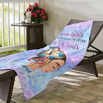 The Ocean In Their Souls - Personalized Beach Towel