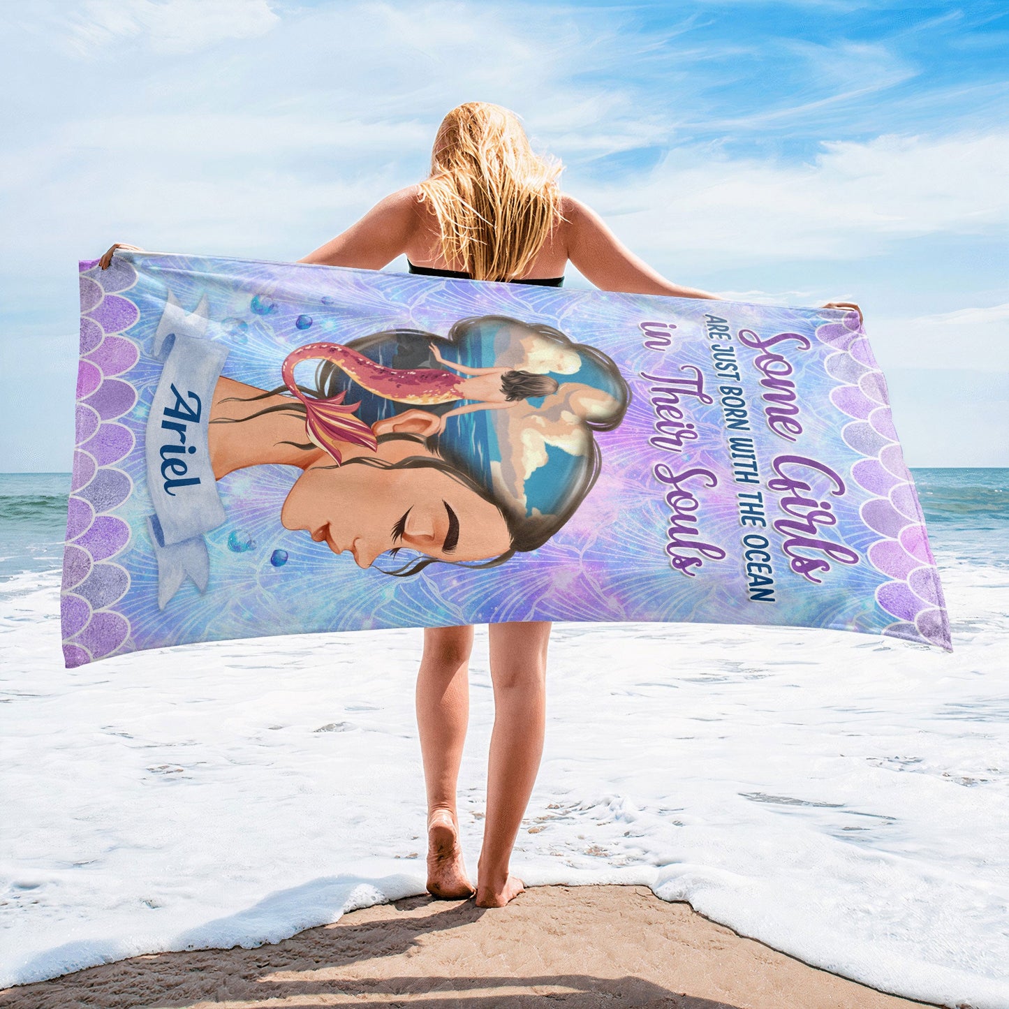 The Ocean In Their Souls - Personalized Beach Towel