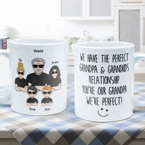 The Perfect Grandpa & Grandkid Relationship - Personalized Mug - Father's Day, Birthday Gift For Grandfather, Grandpa - From Grandkids, Grandchildren