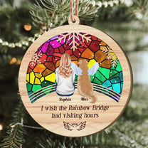 The Rainbow Bridge Pet Memorial - Personalized Circle Shaped Wooden Ornament