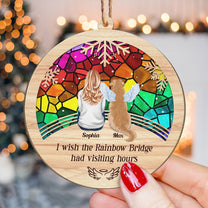 The Rainbow Bridge Pet Memorial - Personalized Circle Shaped Wooden Ornament