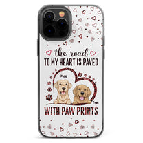 The Road To My Heart Is Paved With Paw Prints - Personalized Clear Phone Case