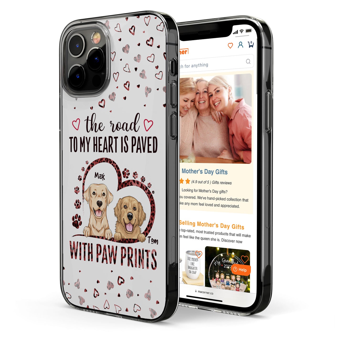 The Road To My Heart Is Paved With Paw Prints - Personalized Clear Phone Case