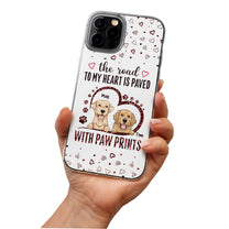 The Road To My Heart Is Paved With Paw Prints - Personalized Clear Phone Case