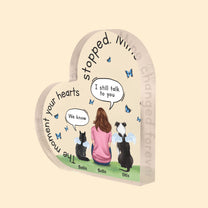 The Road To My Heart Is Paved With Pawprints - Personalized Heart Shaped Acrylic Plaque - Memorial, Sympathic Gift For Loss Cat & Dog's Owner, Pet Loss