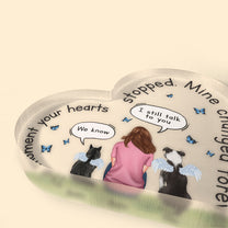 The Road To My Heart Is Paved With Pawprints - Personalized Heart Shaped Acrylic Plaque - Memorial, Sympathic Gift For Loss Cat & Dog's Owner, Pet Loss