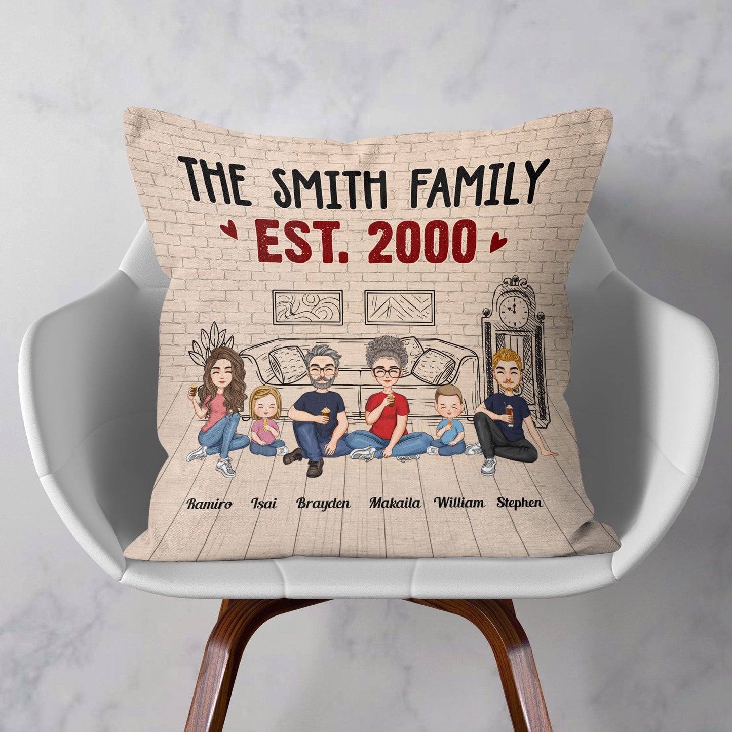 The Smith Family - Personalized Pillow (Insert Included)