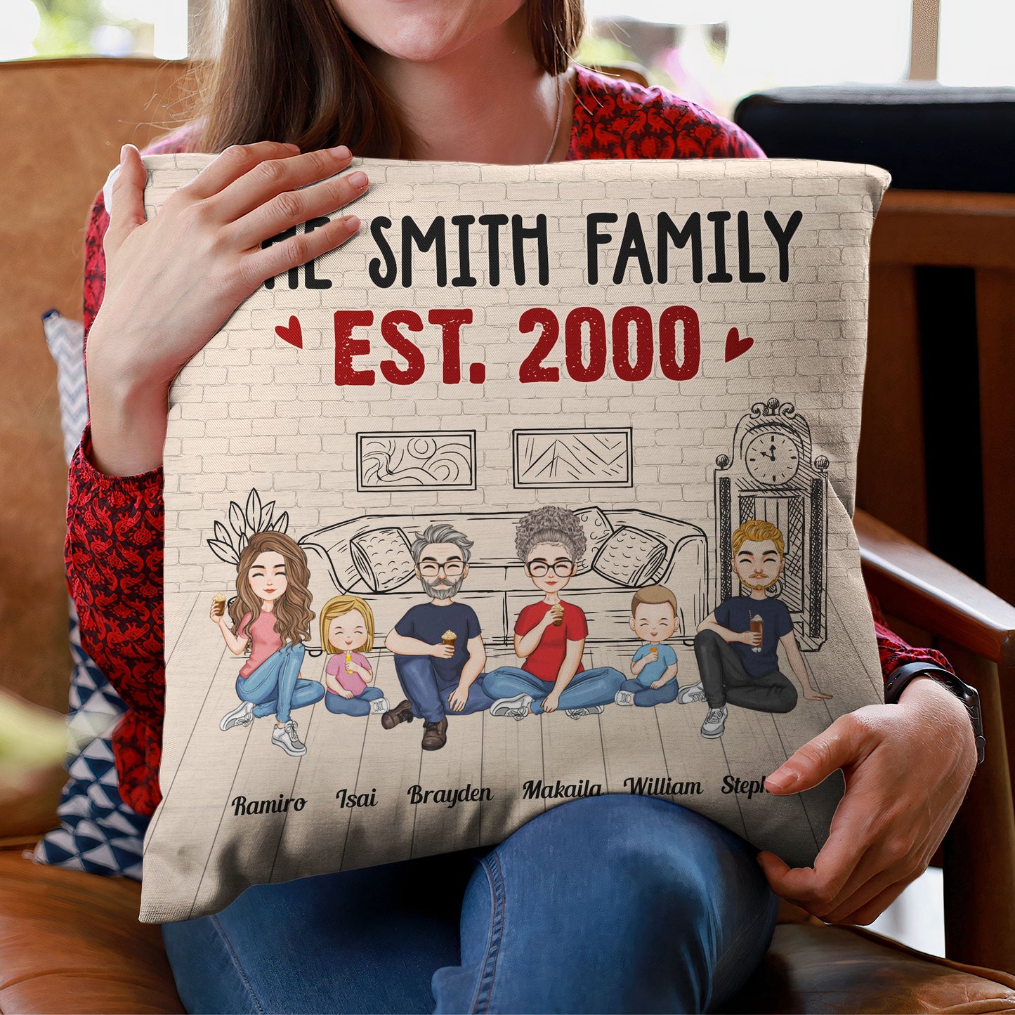 The Smith Family - Personalized Pillow (Insert Included)