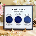 The Story Of Us - Personalized 2 Layers Wooden Plaque - Star Map