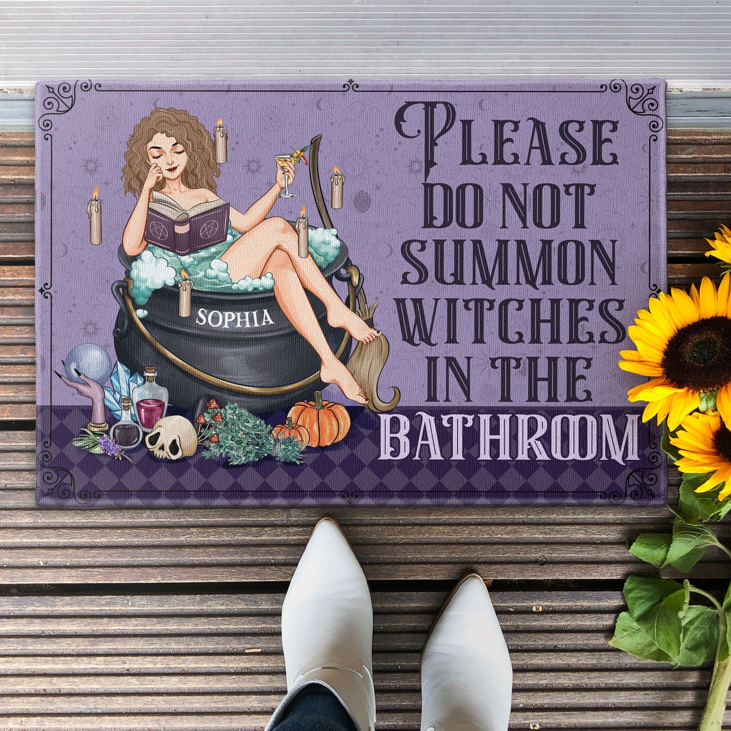 The Witch Is In - Personalized Doormat - Halloween, Witchcraft Gift For Friends, Best Friend, Witches